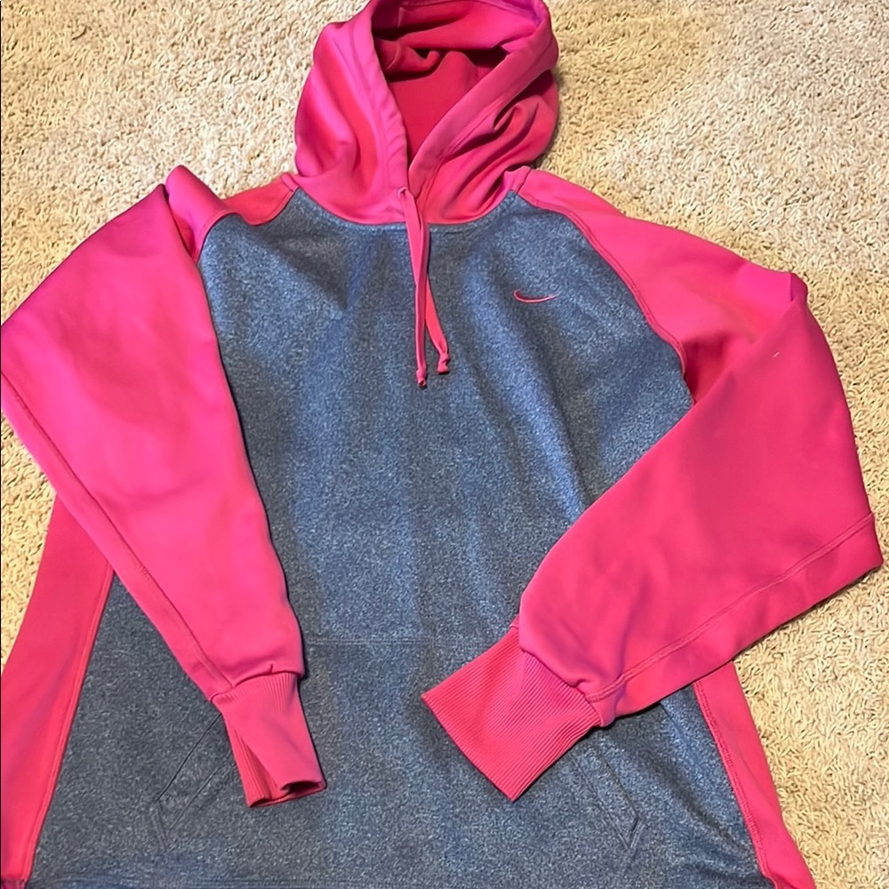 Nike Pink and Blue Hoodie